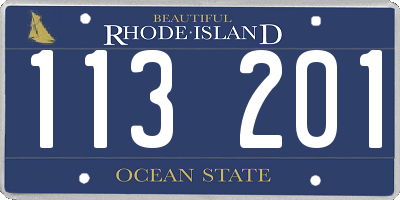 RI license plate 113201