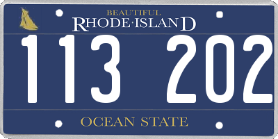 RI license plate 113202