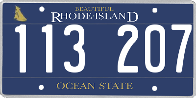 RI license plate 113207