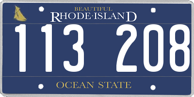 RI license plate 113208