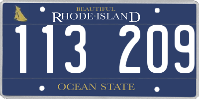 RI license plate 113209