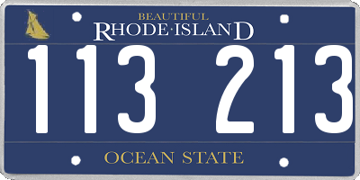 RI license plate 113213