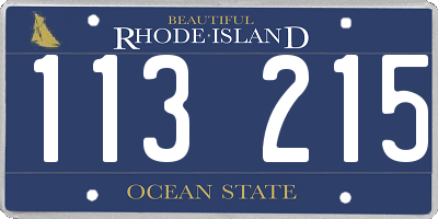 RI license plate 113215