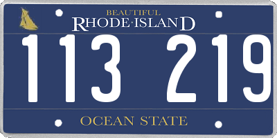 RI license plate 113219
