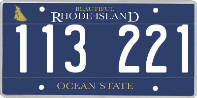 RI license plate 113221