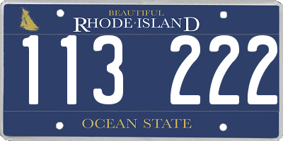 RI license plate 113222