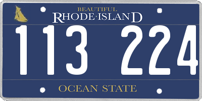 RI license plate 113224