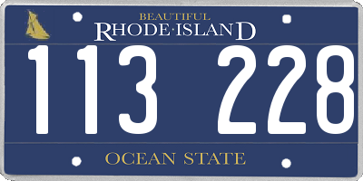 RI license plate 113228