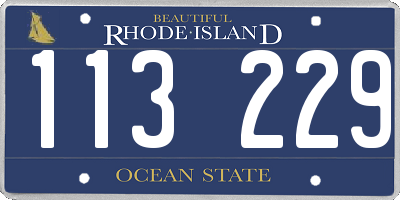 RI license plate 113229