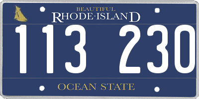 RI license plate 113230