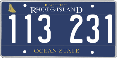 RI license plate 113231
