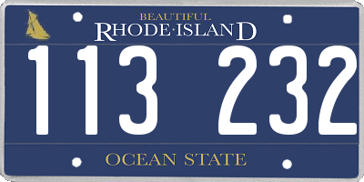 RI license plate 113232