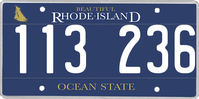RI license plate 113236