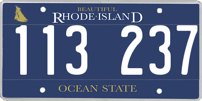 RI license plate 113237