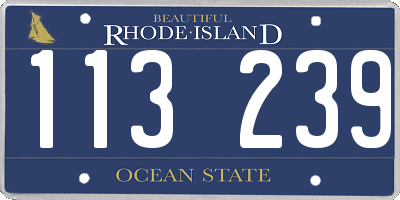 RI license plate 113239