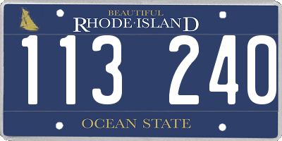 RI license plate 113240