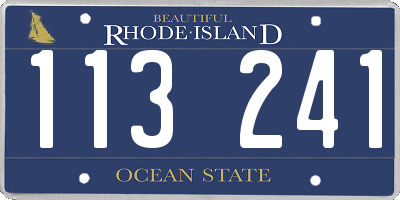 RI license plate 113241