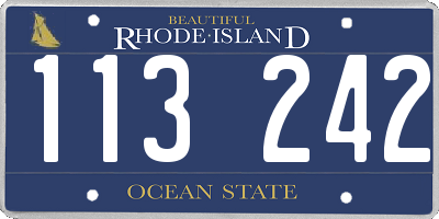 RI license plate 113242