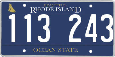 RI license plate 113243