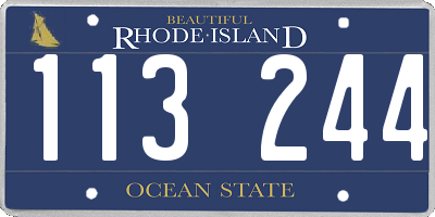RI license plate 113244