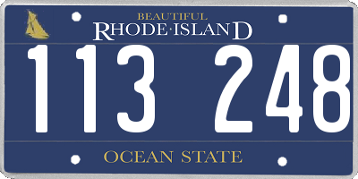 RI license plate 113248