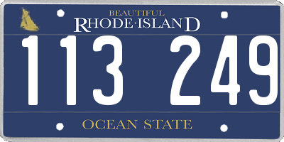 RI license plate 113249