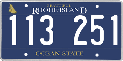 RI license plate 113251