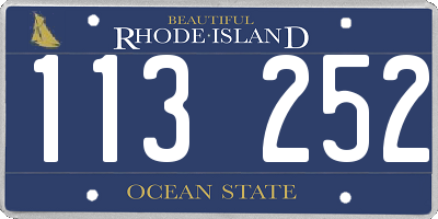 RI license plate 113252