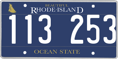 RI license plate 113253