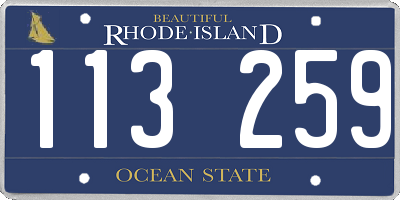 RI license plate 113259