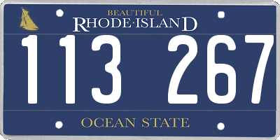 RI license plate 113267