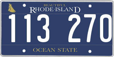 RI license plate 113270