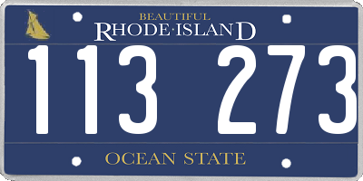 RI license plate 113273