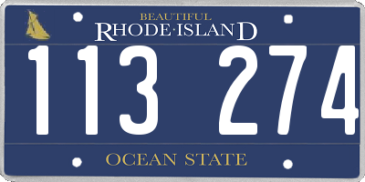RI license plate 113274