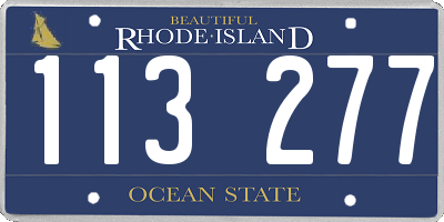RI license plate 113277