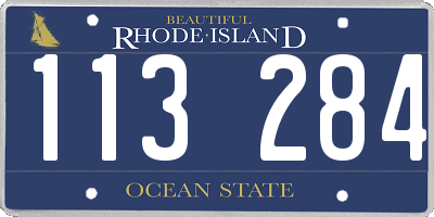 RI license plate 113284