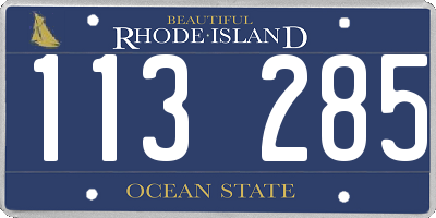 RI license plate 113285