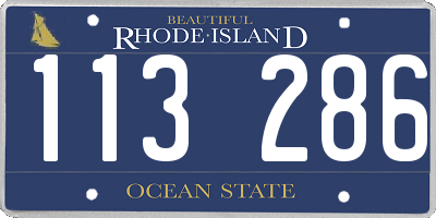 RI license plate 113286