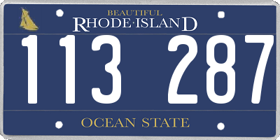 RI license plate 113287