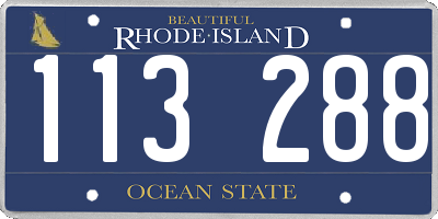 RI license plate 113288