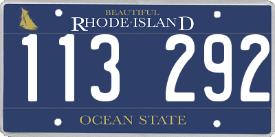 RI license plate 113292