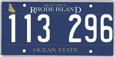 RI license plate 113296
