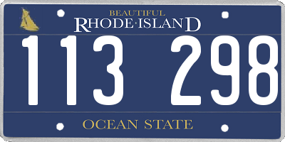 RI license plate 113298