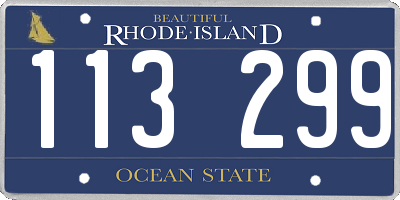 RI license plate 113299