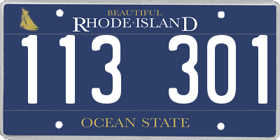 RI license plate 113301