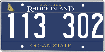 RI license plate 113302