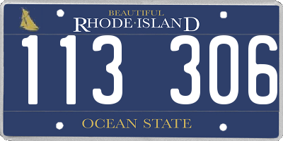 RI license plate 113306