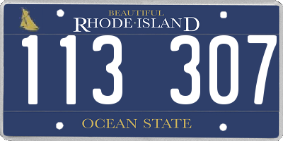 RI license plate 113307