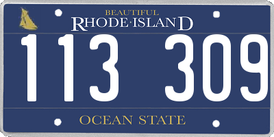 RI license plate 113309
