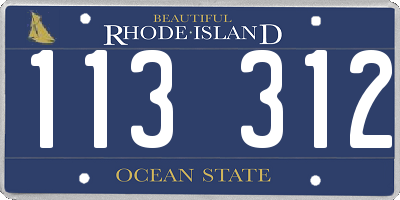 RI license plate 113312